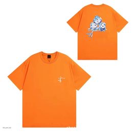 Camiseta de Stusssy diseñadora tamola casual hop hop letras top de manga corta estampada camisas de alumno de alta calidad pareja pareja camiseta algodón de estudio de estudio de algodón 801