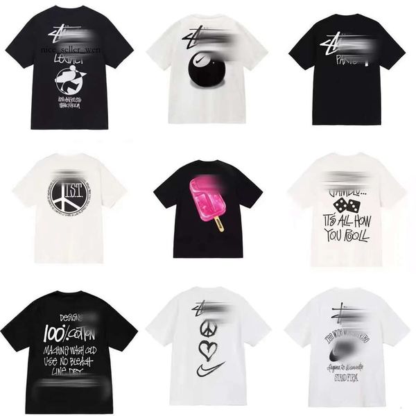 Stussy Shirt Study Shirt Mens Womens Sy T-shirt Designer Black 8 Shirt for Men Graphic à manches courtes Tee Designer Summer Stussness Street Sports Clothes T-shirt 316