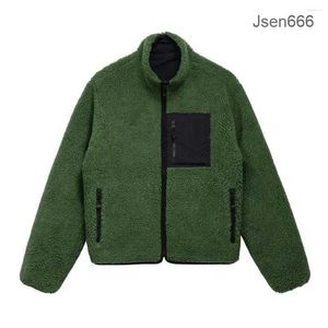 Stusy Mans Sweat à capuche pour homme - Veste réversible en laine d'agneau - Mode automne-hiver - Épais - Thermique - 8 boules - Veste de créateur en laine d'agneau - Mode streetwear U970