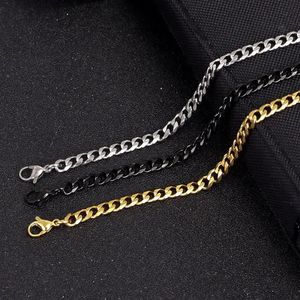 Stijl 357 mm roestvrijstalen armbanden voor mannen Punk Curb Cuban Link Chain Hiphop Trendy pols sieraden Gift 240417