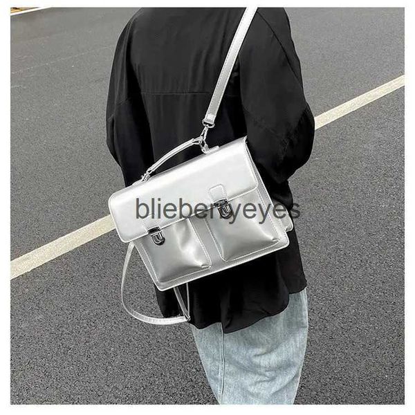 Style sacs à dos Vintage argent rue poche toboggan loisirs Skateboard femmes solide sac à dosblieberryeyes