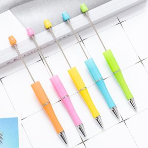 Bolígrafo de plástico con cuentas de estilo para escribir, bricolaje, escuela japonesa personalizada, suministros de oficina, papelería