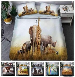 Literie de style 3d Elephant numérique Printing 23pcs couette de couette set simple double reine full king chambre décor20947978892922