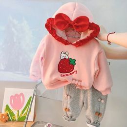 Style mignon Big Bow Children Clothing sets corean sweatsshirtpants Papants Tracks Suit pour bébé fille 16 ans 231220