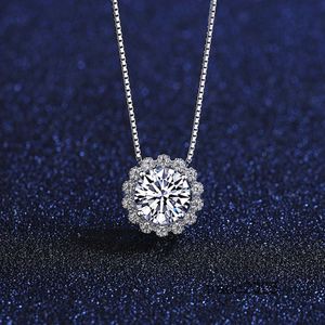 Stijl Europees merk Mosan Diamond S Sier Pendant Exquisite Shiny Zirkon Sexy Women Collar Chain ketting High-end sieraden