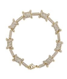 Stijl European Wire armband Persoonlijkheid Cubaanse ketting 18k goud Volledig zirkoon sieraden Bracelet Jewelry98993333333