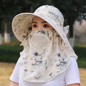 Chapeau de style pour les femmes avec un grand bord pour couvrir le visage pour le vent, les UV à l'épreuve du soleil voyage en plein air approprié et le thé Picking240409