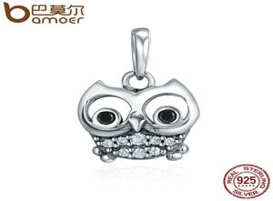 Style offre spéciale 925 en argent Sterling belle Animal hibou pendentif breloques ajustement femmes bracelets porte-bonheur colliers bricolage bijoux 1158655