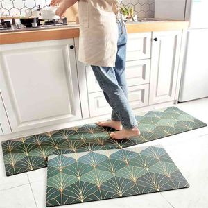 Tapis de cuisine de style nordique cuisine moderne tapis longs en cuir épais imperméable et résistant à l'huile tapis de pied de cuisine tapis antidérapant 210917