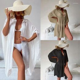 Stijl los strand vest met bamboe katoen en cover-up is voorzien van badpak top bikini functie uiterlijk