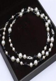 style de luxe designer bijoux collier perles naturelles collier pour femmes longue chaîne de pull élégant bijoux de mode accessoires1859360157