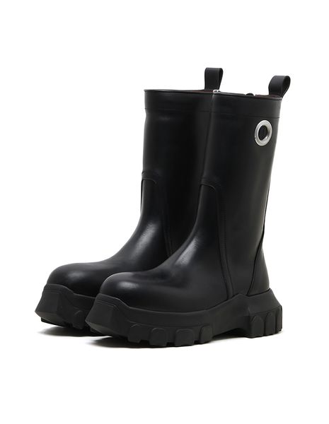 Botas de estilo para hombre con cremallera en la parte delantera de la pantorrilla, botas de tacón bajo para exteriores, botas de nieve de invierno con punta redonda de cuero negro cálido para hombre, botas de fiesta para niños 38-44