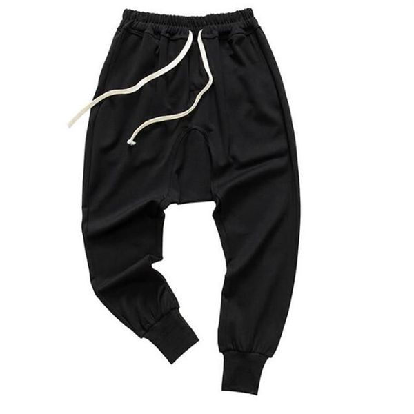 Pantalones de estilo Hip Hop Dance Harem Pantalones de chándal Drop Crotch Hombres Parkour Track Pantalones cónicos178a