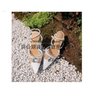 Style Sandals PVC Fashion Summer Women's Clear Transparent Pealrs Strappy Point Toe High Heels Chaussures Prom Ev CCD