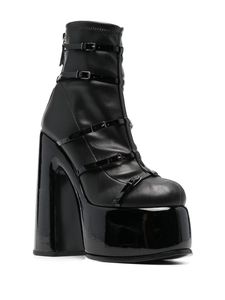 stijl schapenvacht laarzen nieuwe dame 2022 dames enkel lederen mode high round teen booties casual feestjurk schoenen dikke hakken platform splitsper ritsgrootte 34-43 650