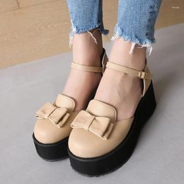 Vamp Vamp Lolita Bow Sandales Céde Hollow Brepwable Ultra-High Afficier Platform Toe Toe Retro Retro Student Shoes 50308 52878 76016