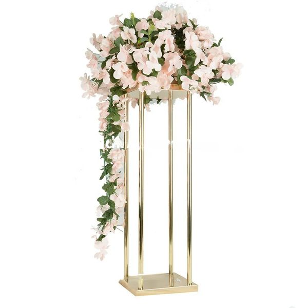 Support de fleur de passerelle en métal d'allée de mariage de style pour le décor de décoration de mariage