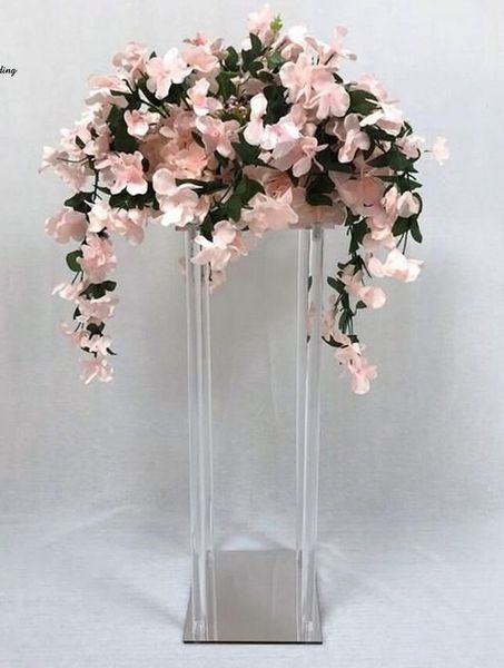 Style Wedding Centorpiece acrylique Clear Flower Stand Square Flower Stands for Party Event Home Decor