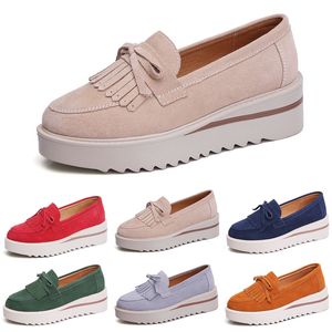 Style11 Gai Women Casual Shoes Platform Platform Slip on Black Brown Brown Beige Red Green Navy Purple Ivory Woman Fashion Trainers Sneakers Outdoor Jogging Walking