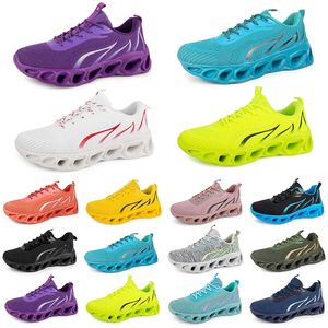 Style11 hommes femmes chaussures de course sneaker triple noir blanc rouge jaune violet vert bleu pêche rose fuchsia respirant entraîneur extérieur sport sneakers gai