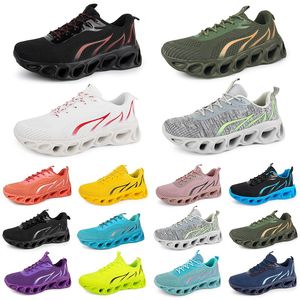 Style19 hommes femmes chaussures de course sneaker triple noir blanc rouge jaune violet vert bleu pêche rose fuchsia respirant entraîneur extérieur sport baskets gai