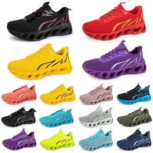 Style26 hommes femmes chaussures de course sneaker triple noir blanc rouge jaune violet vert bleu pêche rose fuchsia respirant entraîneur extérieur sport sneakers gai
