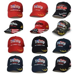 Styles Donald 12 Trump 2024 Cap Broidered Baseball Hat avec STRAP ALIGABLE Save Amercia Again Banner 0410