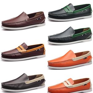 stylet Hommes chaussure de course en cuir britannique noir blanc marron vert jaune rouge mode extérieur confortable chaussures de sport respirantes 33