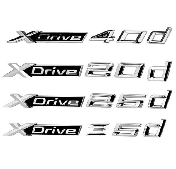 Etiqueta engomada del coche del estilo 3D ABS Xdrive 20d 25d 28d 30d 35d 40d 45d 48d 55d insignia lateral emblema pegatinas emblema insignias logotipo para BMW X2 X3 1697047