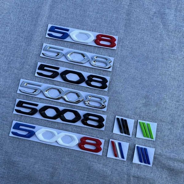 Styling Kleurrijke 3D 508 5008 Embleem Badge Kofferbak Sticker Sticker Voor Peugeot 206 207 301 307 308 408 508 2008 3008 4008