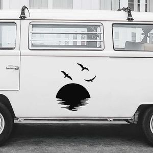 Styling Sunrise en Bird Decals Car Stickers Waterdichte SUV Camper RV Vinylfilmsticker Accessoires Parts Decoratie R230812