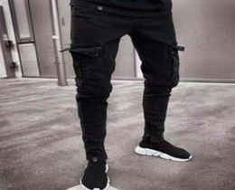 Élégant Jeans de créateurs pour hommes 19SS 2019 Spring Black Ripped Troues en détresse Design Jean Pantalon Pantalons POCHES HOMMES PANTALONES2831181