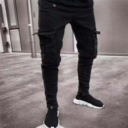 Élégant 19SS Hommes Designer Jeans 2019 Printemps Noir Déchiré Trous En Détresse Conception Jean Crayon Pantalon Poches Hommes Pantalones2790