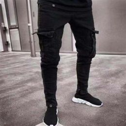 Élégant 19SS Hommes Designer Jeans 2019 Printemps Noir Déchiré Trous En Détresse Conception Jean Crayon Pantalon Poches Hommes Pantalones214g