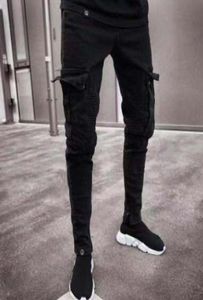 Élégant Jeans de créateurs pour hommes 19SS 2019 Spring Black Ripped Troues en détresse Design Jean Pantalon Pantalons POCHES HOMMES PANTALONES3234191