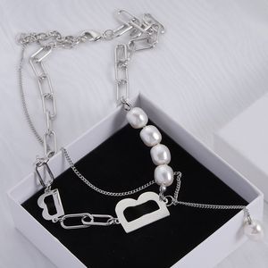 Élégant 925 Collier En Argent Creux Multi Perle Personnalisé Simple Designer Collier Dames Classique Classique Fête Bijoux Accessoires