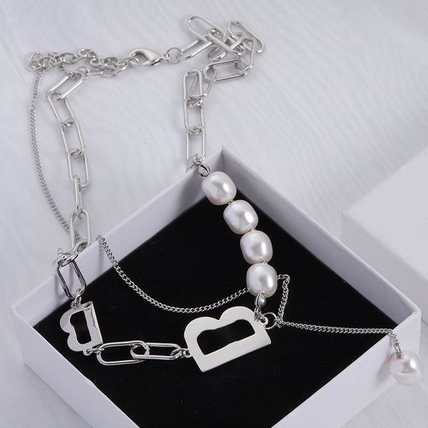 Elegante collar de plata 925 con múltiples perlas huecas, collar de diseñador simple personalizado para mujer, accesorios de joyería de fiesta clásicos con clase