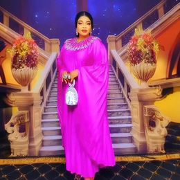 Stijlvolle Afrikaanse moeder Boubou geplooid Rhinestone Bead Decoration African Dress Woman Vrouwen Afrikaanse kleding 240423