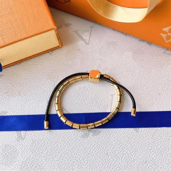 Élégant noir cordon boîte bracelet Designer Style marque de luxe Bracelet pour femmes petite amie saint valentin cadeau précieux F277S