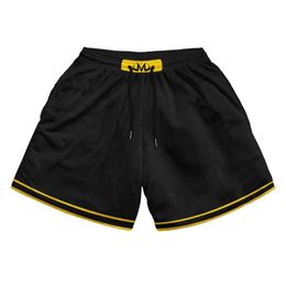 Élégant short de gym anime chic pour hommes entraîneurs athlétiques avec des poches d'été drôle de tableau 5 pouces rapides secs respirant 240417