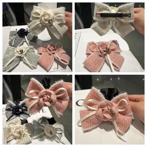 Stijlvolle klassieke ontwerper Rose Bow haarspelden Dames groot achterhoofd Super onsterfelijk zacht samenvouwen hoofdtooi Top Clip haarspeld meisjes kerstcadeau