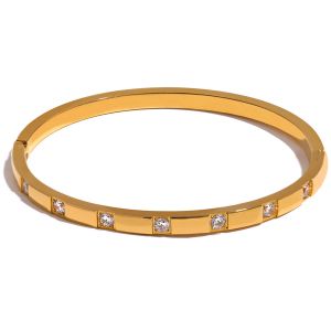 Stijlvolle kubieke zirkonia 14k gele gouden pols armband Bracelet Waterdichte sieraden voor vrouwen charme mode