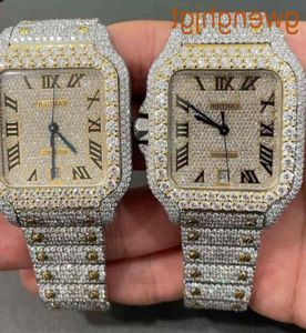 Stijlvolle aangepaste hiphop luxe waardige stalen staal Iced Out Diamonds Pols Watch Watch4BD651690152