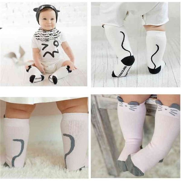 Calentadores de piernas de marca de dibujos animados lindos y elegantes para bebés, niños y niñas, legging, protectores de calcetines para niños, rodilleras 0-4Y 210529