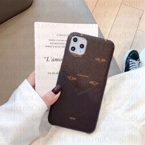 Stijlvolle ontwerper lederen telefoonhoesjes voor iPhone 15 Pro Max 15Pro 14 14Pro 14Plus 13 13Pro 12 12Pro 11 Bloemen Back Cover Luxury Premium Card Holder Shell By