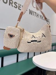 AAAAAA Sac de paille design Sac à bandoulière en nylon Sac sous les bras Tramp Sac à main à chaîne Designer Slant Baguette Sac fourre-tout pour femme Sac seau en strass Sac en diamant