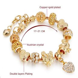 Élégants pendentifs en diamant à cœur en or élégant brins de perles bracelets accessoires de bijoux en alli