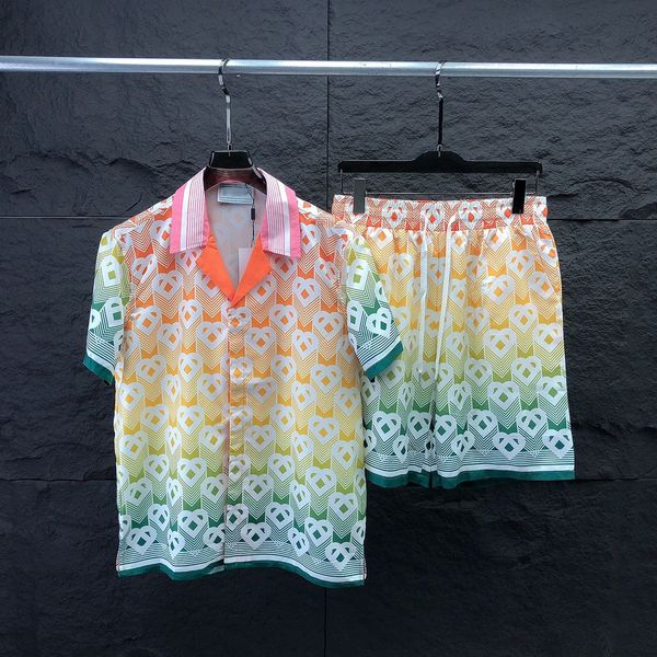 Conjunto de camisa informal para hombre, diseño hawaiano con estilo, alfabeto Floral, estampado 3D, conjunto de camisa de playa para verano, talla M-XXXL #008