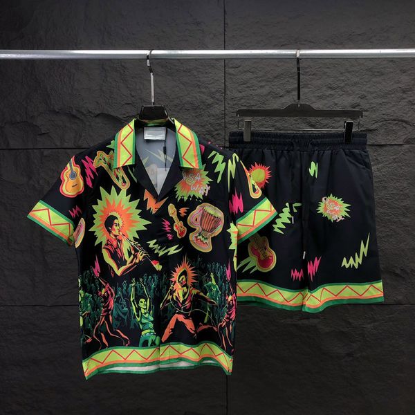 Conjunto de camisa informal para hombre, diseño hawaiano con estilo, alfabeto Floral, estampado 3D, conjunto de camisa de playa para verano, talla M-XXXL #040