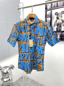 Camisa de playa monogramada hawaiana elegante camisa de bolos de seda para hombres camisa de manga corta de manga corta para hombres M-3XL A2